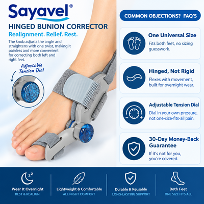 Sayavel Bunion Corrector – Hinged Night Splint